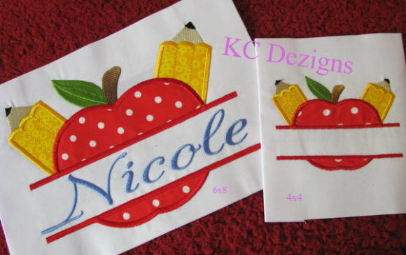 Apple Pencil Split Monogram: A Charming Back-to-School Embroidery