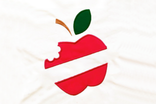 Apple with Bite Split Applique: A Charming Addition