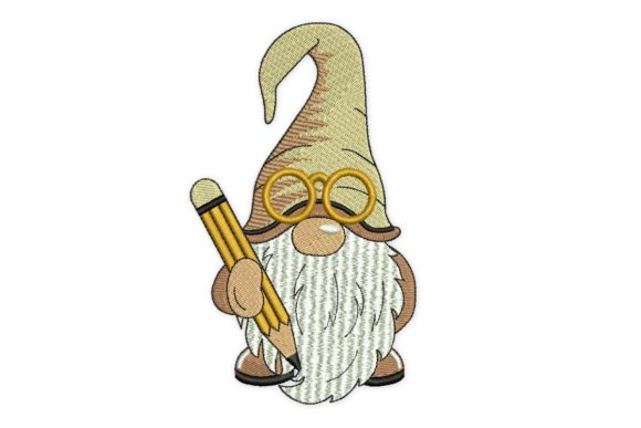 Back to School Gnome: A Charming Embroidery Design