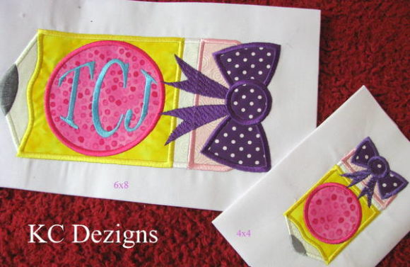 Charming Pencil Monogram with Bow for Back to School