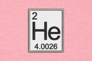 Helium Embroidery Design for Science Enthusiasts