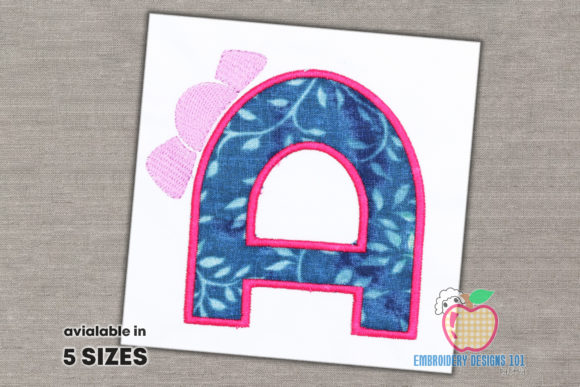 Letter A with Bow Applique: A Charming Addition