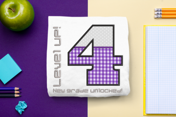 Level Up 4th Grade Applique: A Fun Embroidery Design