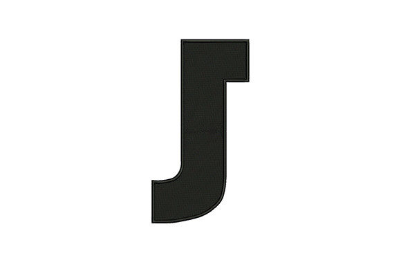 Stylish Letter J for Back-to-School Embroidery