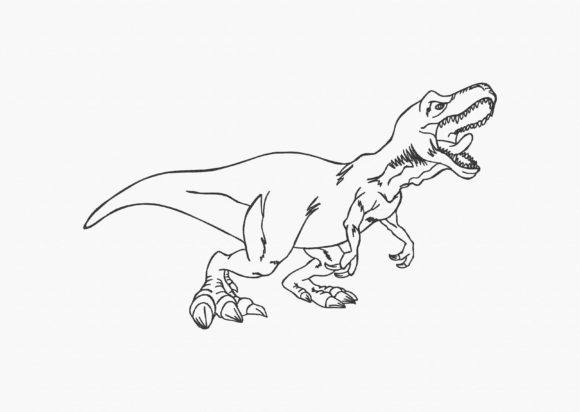 Tyrannosaurus Rex: A Roaring Embroidery Design